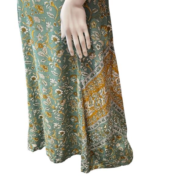 Pure Jill Printed V-neck Maxi Floral Boho Lagenlook Dress Size S - Picture 4 of 11